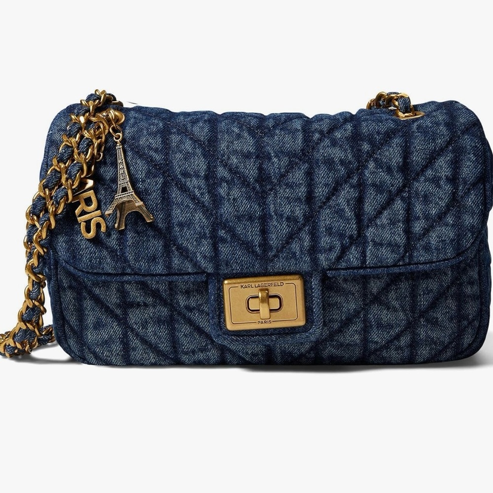 Karl Lagerfeld Blue Quilted Shoulder Bag